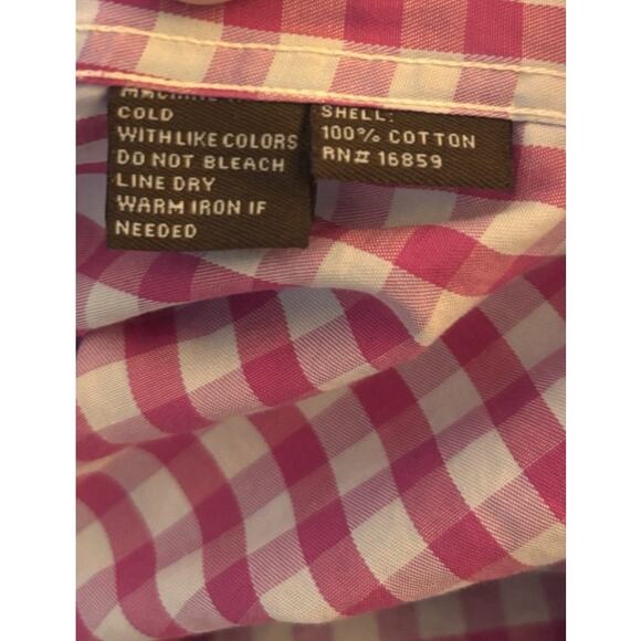 J. McLaughlin Striped Button Down Blouse, Pink Gingham, Women's Size 12 - Picture 2 of 5